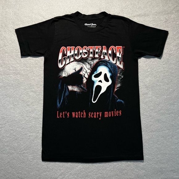 Ghost Face T-Shirt Small Black Halloween Scream Movie Graphic Tee - Picture 1 of 5